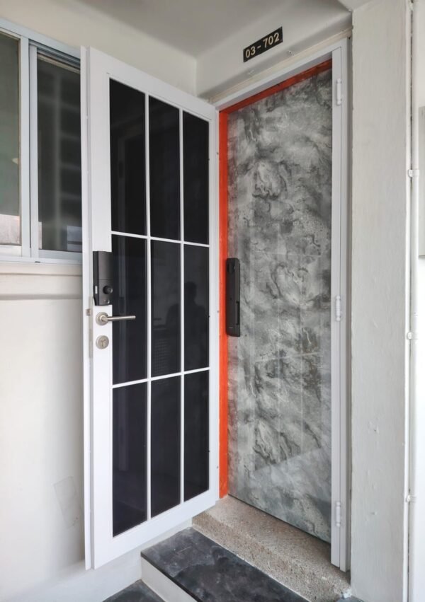 Designer HDB Glass Gate 3×7 Feet - Gallery