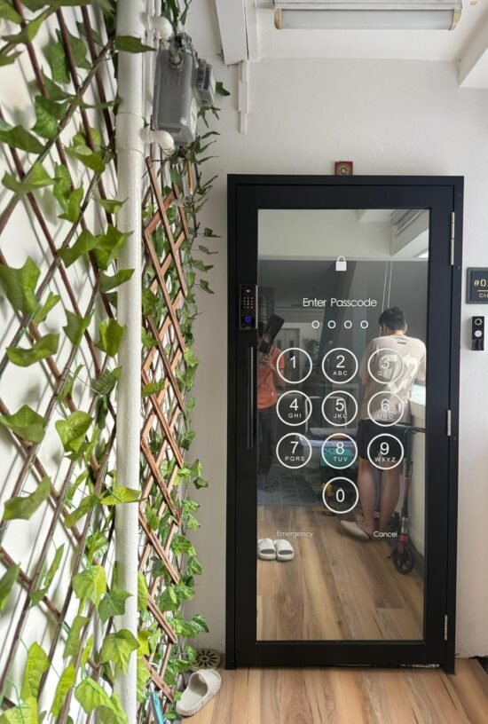 Designer HDB Glass Gate 3×7 Feet - Gallery
