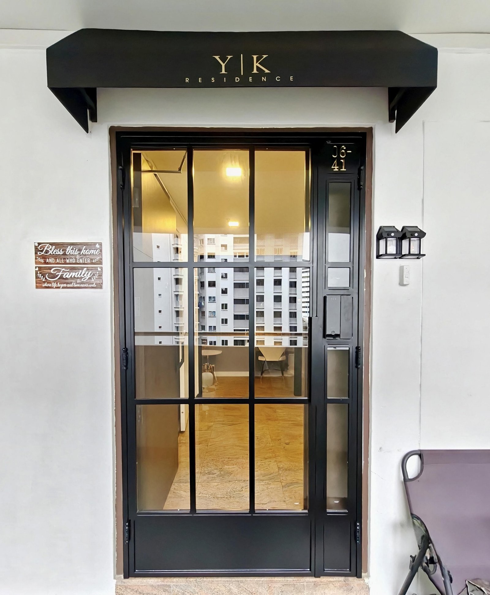 Designer HDB Glass Gate 3×7 Feet - Gallery