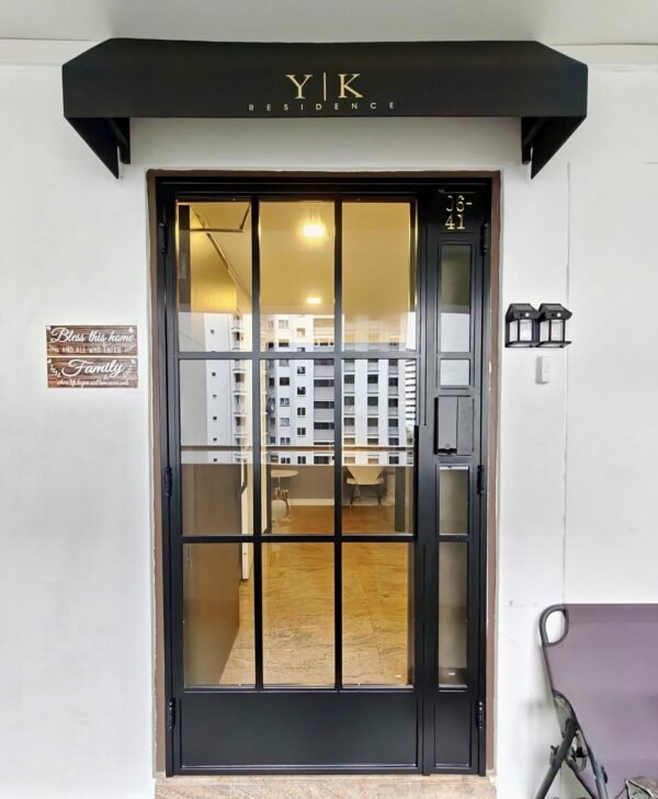 Designer HDB Glass Gate 4×7 Feet
