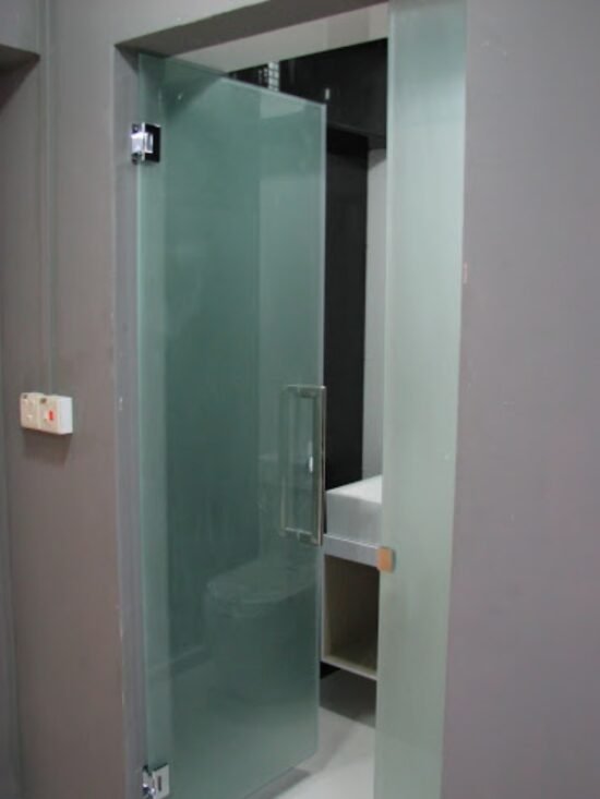 Frosted Glass Swing Door Clear