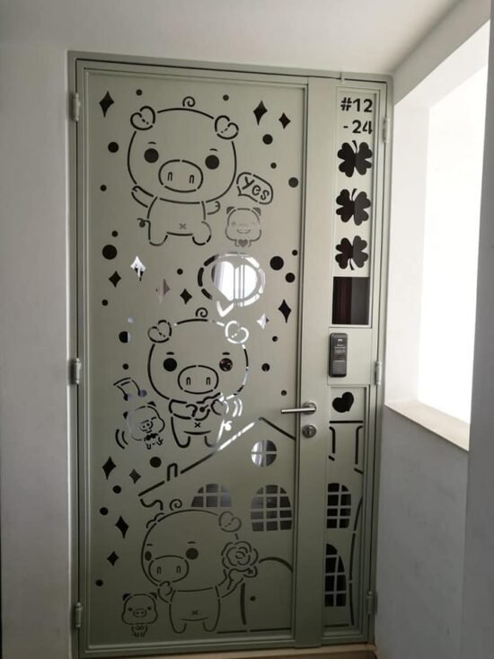 Kato 3D Laser Cut HDB Gate 4×7 Feet Double Leaf