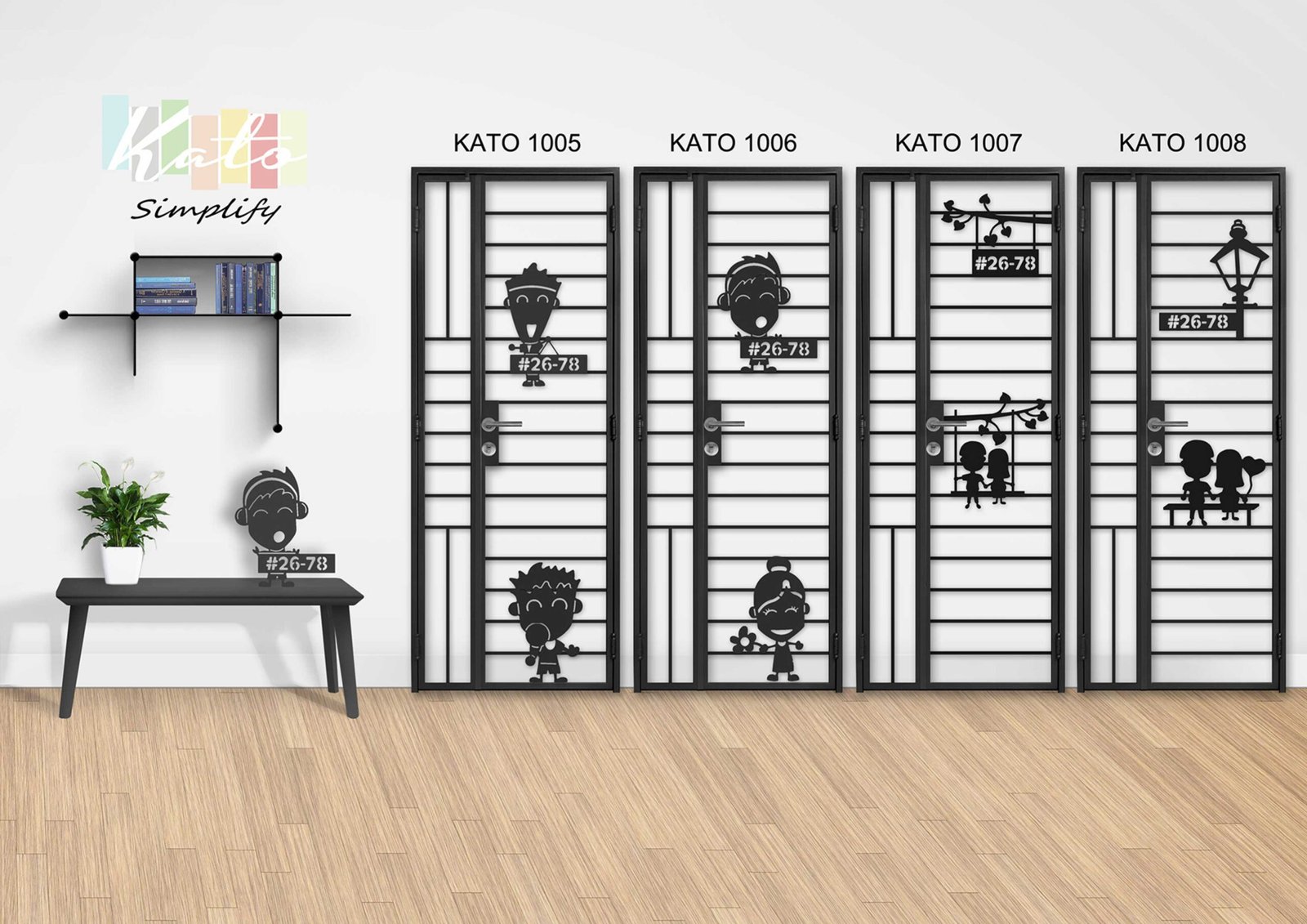 My-digital-lock-Kato-3D-Simplify-Gate-3×7-Feet-Single-Leaf-1