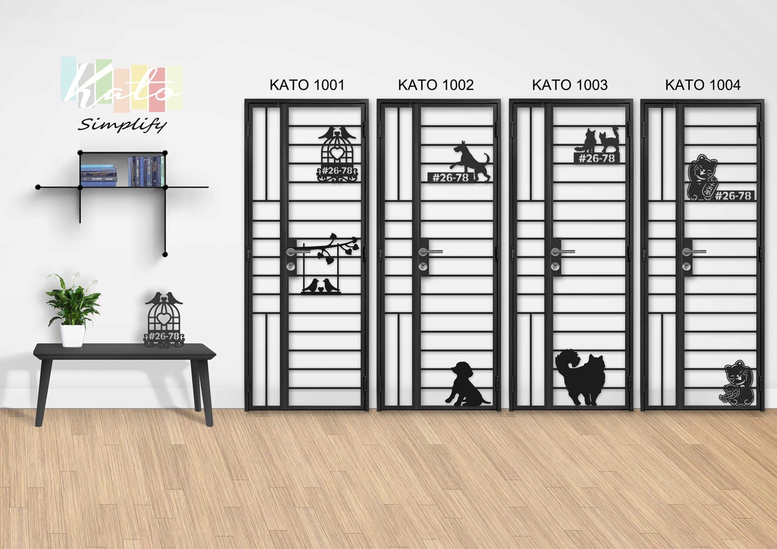 My-digital-lock-Kato-3D-Simplify-Gate-3×7-Feet-Single-Leaf-2
